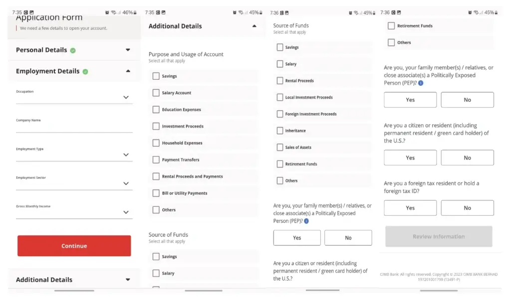 网上开CIMB银行户口